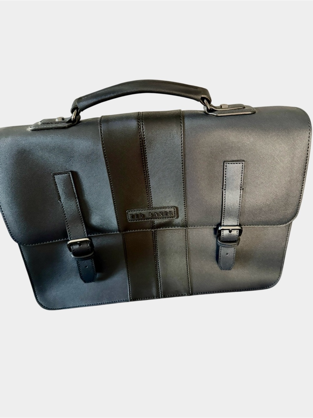 Ted Baker London gray Briefcase Laptop Messenger Bag Satchel retai $449 New